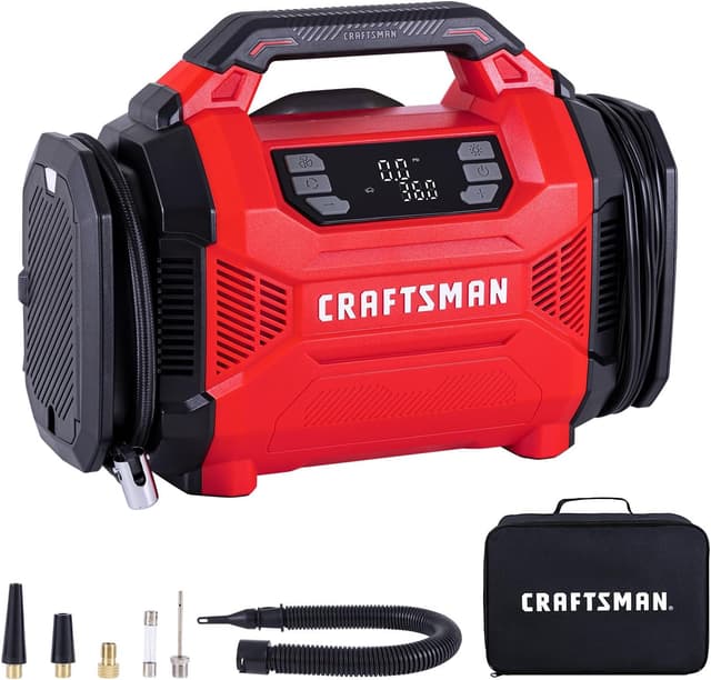 Imagen de Craftsman Dual Power Tire Inflator Portable Air Compressor (12V DC + 120V AC) Up to 150 PSI en OfertitasTOP