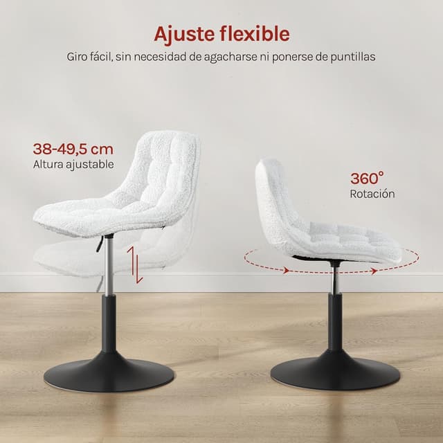 Detalle 2 de WOLTU BH408ws-1 Taburete tocador altura ajustable