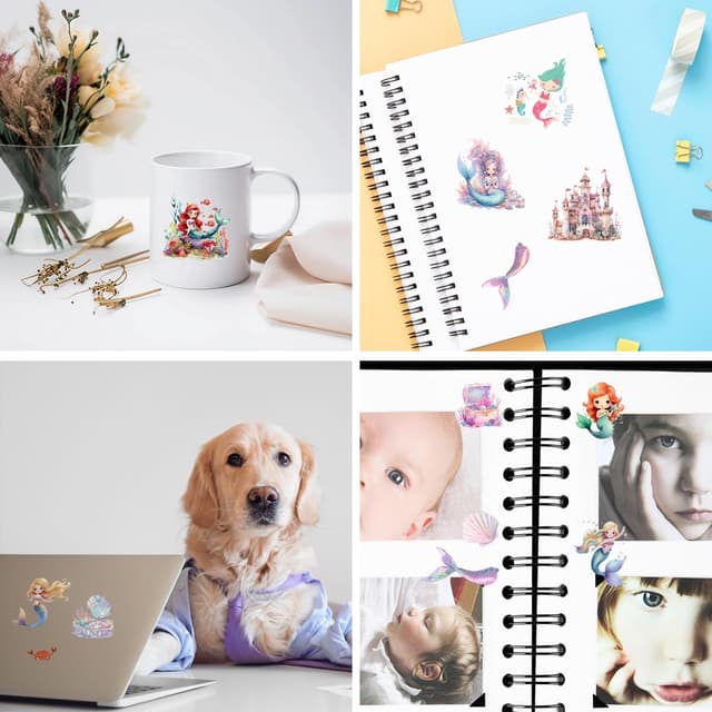 Thumbnail 5 de Hongma Meerjungfrau Glitzer Sticker 6er Set