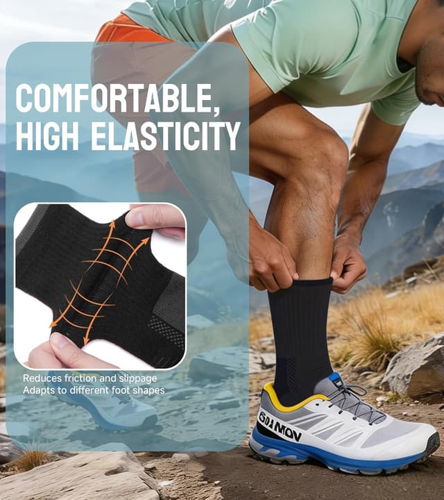 Detalle de TANSTC Chaussettes de randonnée en laine mérinos (femme) – 3 paires, anti-ampoules, respirantes