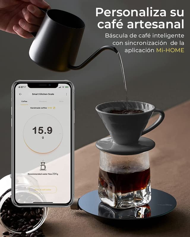 Detalle 2 de HOTO Báscula Digital Inteligente para Cocina, Precisión 0,1 g🧪