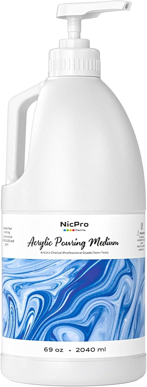 Thumbnail 6 de Nicpro Acrylic Pouring Medium (33.8oz / 1000ml) – acrylic flow and thinning medium for smoother pours