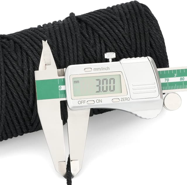 Thumbnail 1 de G2PLUS G2PLUS Black Macrame Cotton Rope 3mm 100m