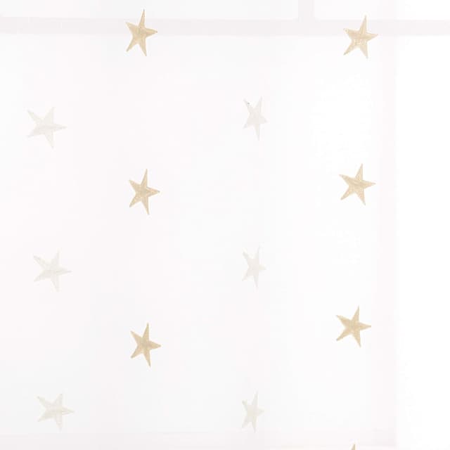 Detalle de Deconovo eyelet faux linen net curtains with embroidered star voile, 55 x 114 drop (1 pair)