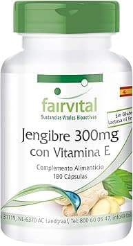 Imagen de Fairvital Jengibre 300mg con Vitamina E - Vegan, 180 Cápsulas en OfertitasTOP