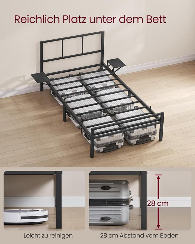 Detalle 1 de Einzelbettgestell 90 x 200 cm mit Kopfteil