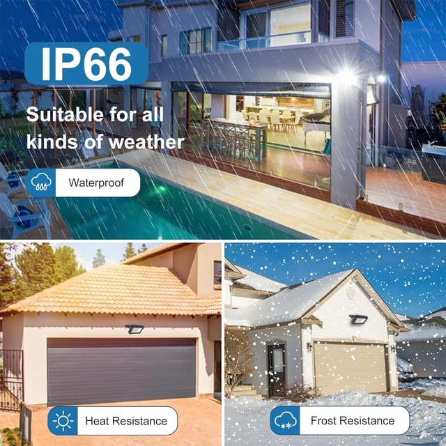 Detalle de Linke 25W Outdoor LED Floodlight (2 Pack) 2100LM, IP66, 6500K with Plug