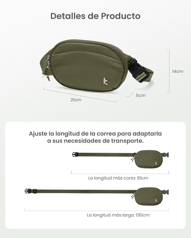 Thumbnail 6 de tomtoc Bolso Bandolera Mujer RFID ✨ Impermeable Ligero 1.5L