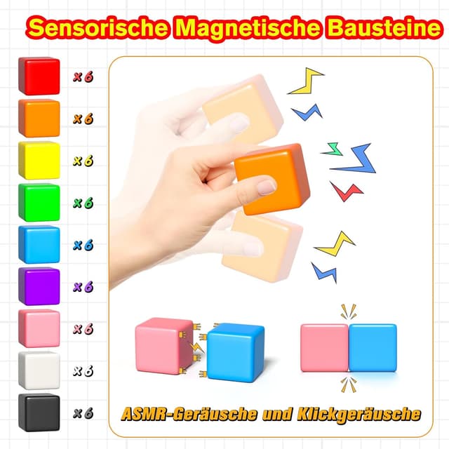 Thumbnail 2 de Apluses 54-teilige Magnetbausteine für Kinder 🧩