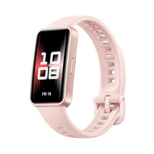 Detalle de HUAWEI Band 9 rosa con pantalla AMOLED de 1,47”, TruSleep 4.0 y hasta 2 semanas de batería