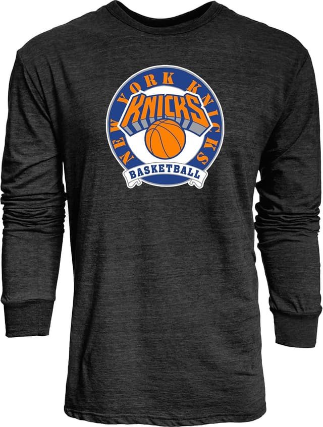 Detalle 2 de Blue 84 New York Knicks Tri-Blend Long Sleeve T-Shirt (Unisex) - Black
