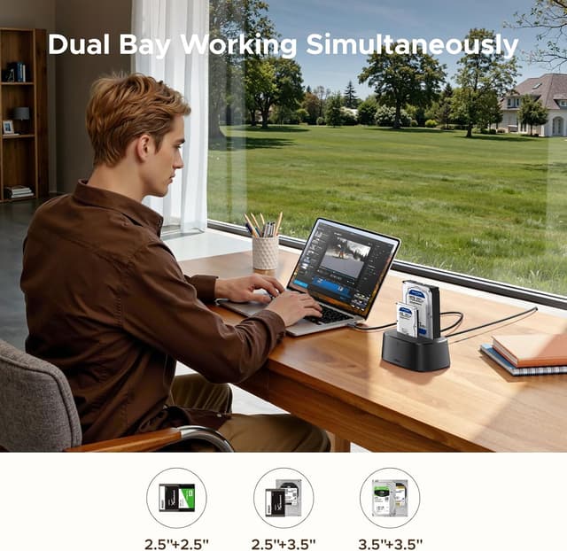 Detalle de UGREEN Hard Drive Docking Station 2 Bay