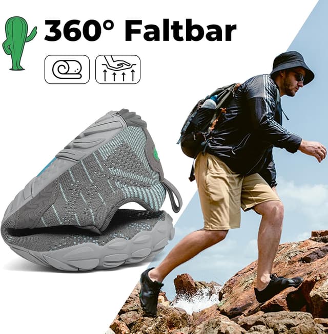 Detalle de SAGUARO Unisex Barfußschuhe Outdoor mit Zehenbereich und Zero-Drop-Sohle (Gr. 36–48)