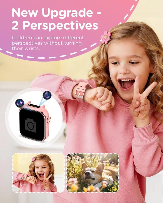 Thumbnail 6 de Montre connectée enfant GPS 4G whraills avec appels vidéo, mode école et SOS (IP68) – Rose