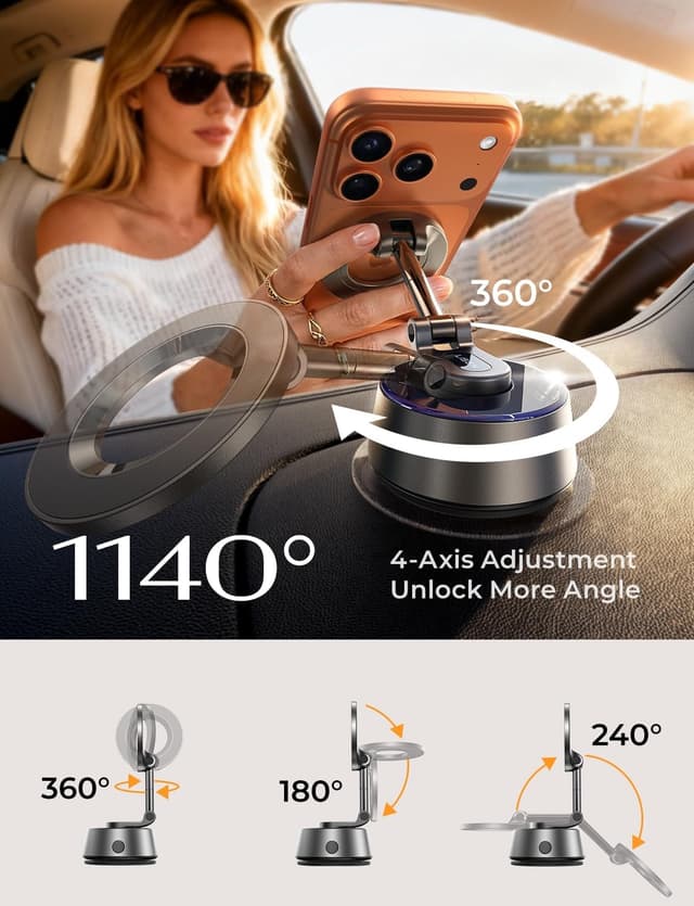 Thumbnail 6 de LISEN Vacuum Magnetic Phone Holder for Cars