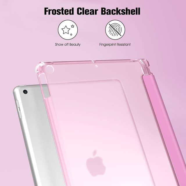 Detalle 2 de Fintie Hülle für iPad 9. Generation (2021), iPad 8/7 (2019/2020) – 10,2 Zoll mit Stifthalter, Auto Schlaf/Wach, Rosé