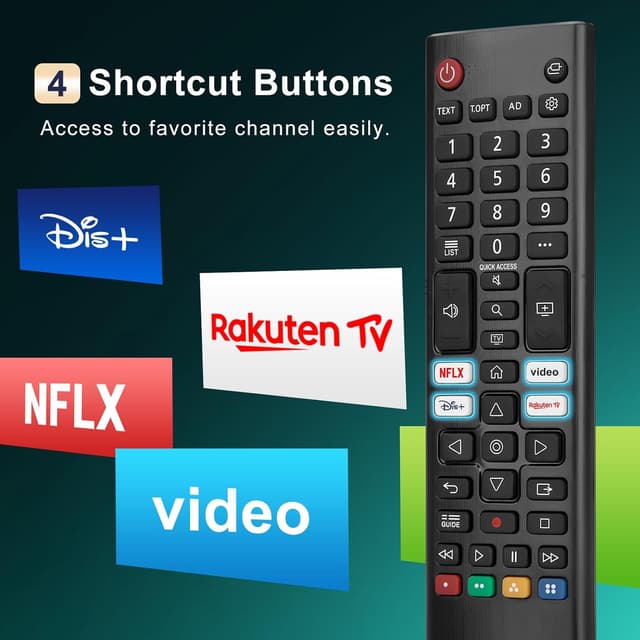 Detalle de Universal LG Magic Remote Replacement (AKB75855501 / AN-MR20GA / MR21-MR25) – No-pairing, with streaming shortcut buttons
