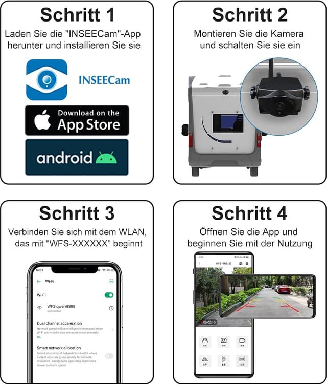 Thumbnail 5 de 1080P Solar Kabellose Rückfahrkamera