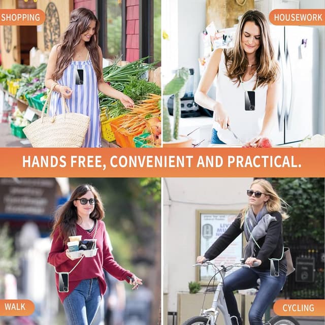 Detalle 2 de XTCASE Coque pour iPhone 15 transparente en silicone TPU avec cordon tour de cou