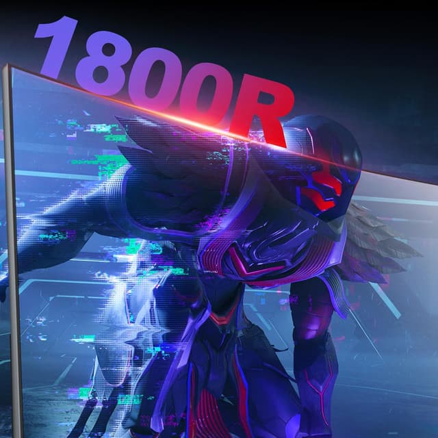 Detalle de Gawfolk Curved Monitor 27 Zoll (1800R), 100 Hz mit Lautsprechern, 1080p, VA, HDMI & DP, VESA