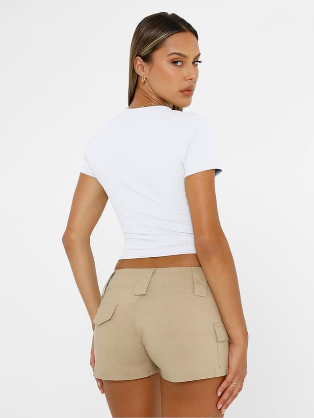 Thumbnail 4 de Trendy Queen Short Sleeve Crop Top 88% Polyester