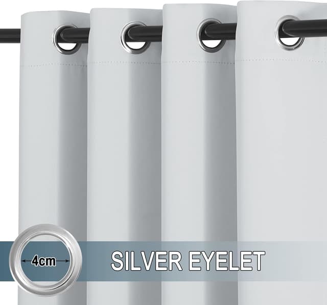 Detalle de PONY DANCE Outdoor Verdunkelungsvorhang Wetterfest im 2er-Set (H 213 x B 132 cm) mit Ösen – wasserdicht, Sichtschutz & Sonnenschutz