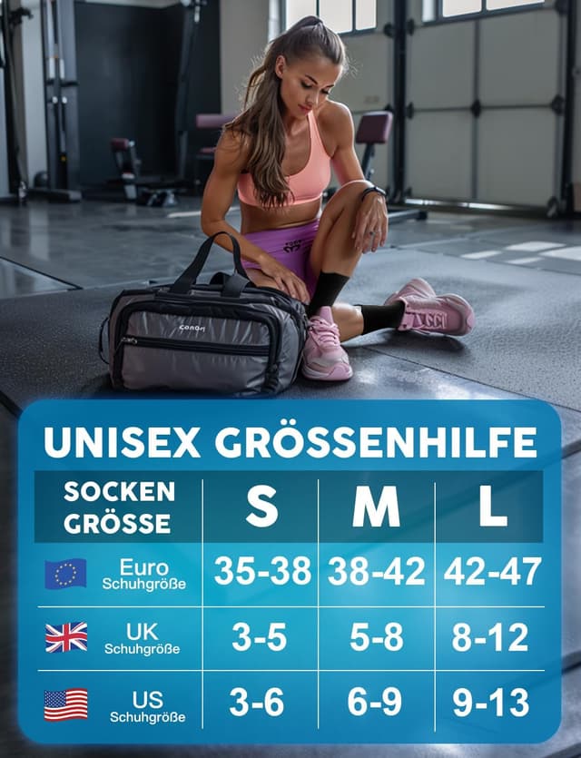 Detalle 2 de Juclise Bambus Kompressions-Laufsocken (15–20 mmHg) mit Coolmax – atmungsaktiv & blasenhemmend, 3er-Set