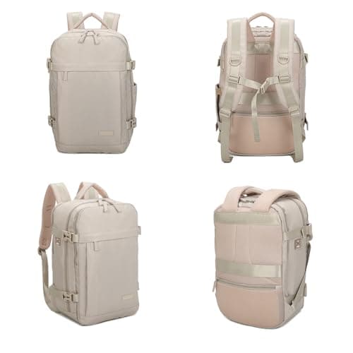 Detalle de RAYKONG Mochila Cabina Ryanair 40x20x25 cm (20 L) impermeable para portátil de 14” en color khaki