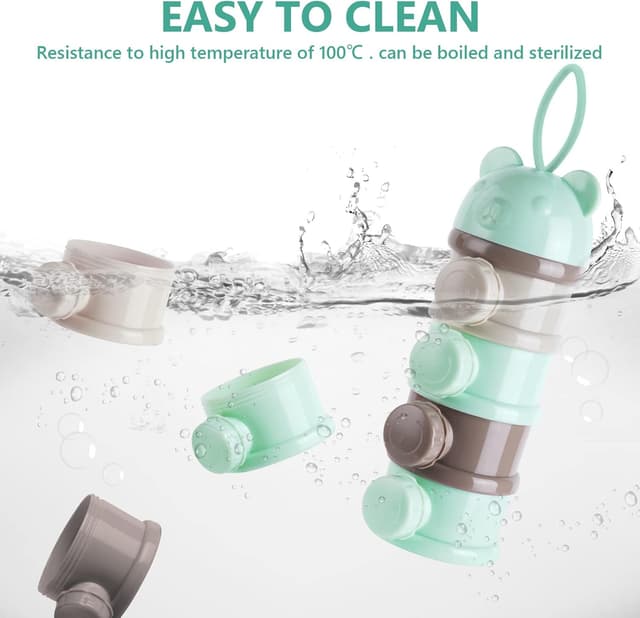 Detalle 2 de Vicloon dosatore impilabile per latte in polvere con 4 scomparti (verde)