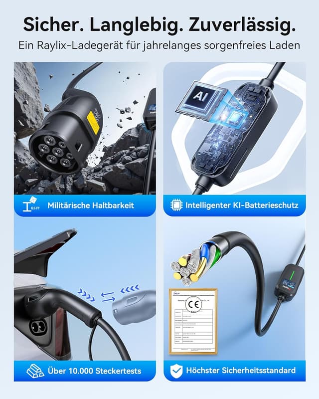 Detalle 2 de Raylix Raylix 11 kW Mobile Wallbox Typ 2