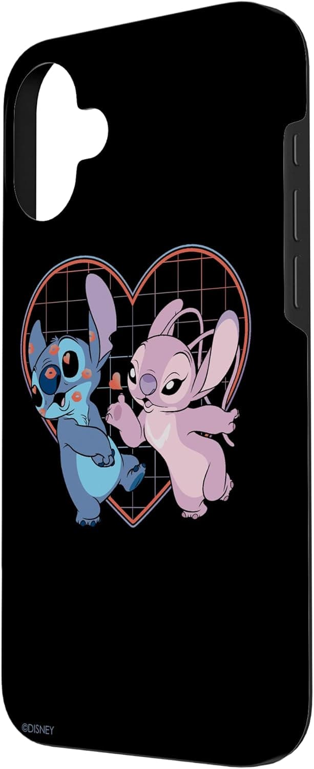 Detalle 2 de Disney Lilo et Stitch Angel Heart Kisses Coque iPhone 16 Plus