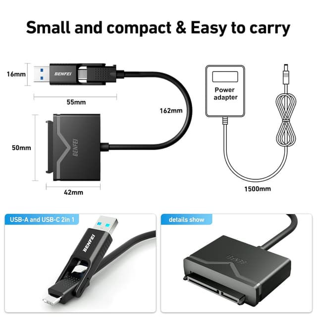 Thumbnail 6 de BENFEI USB-3.0-SATA Adapter 2-in-1