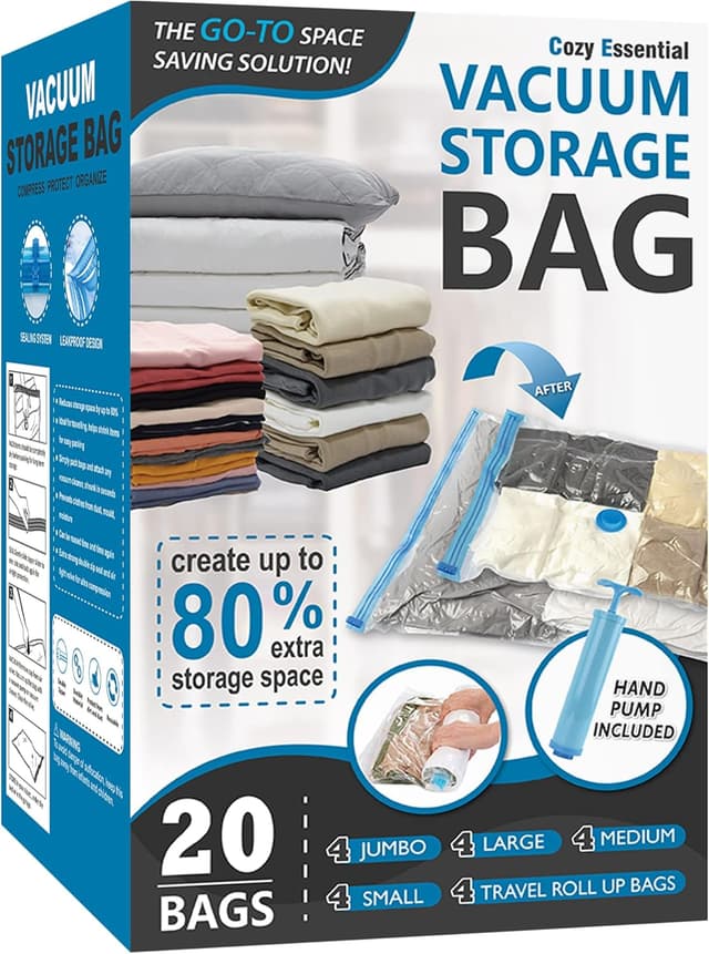 Imagen de 20-Pack Vacuum Storage Bags — Space Saver for Bedding en OfertitasTOP
