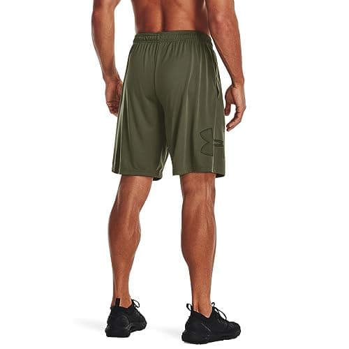 Detalle de Under Armour Tech Graphic Short para hombre (Marine Od Green) – shorts deportivos ligeros con bolsillos de malla