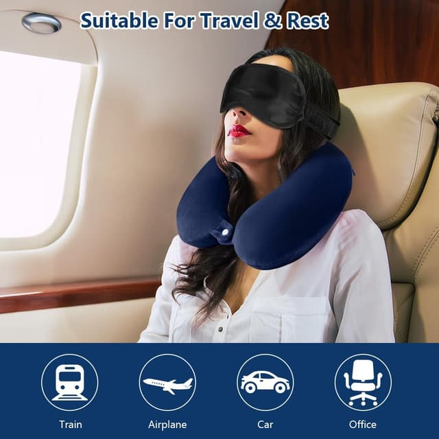 Detalle 2 de URAQT Nackenkissen „Comfy“ (U-förmig) aus Memory-Schaum für Reisen, Büro und Flugzeug