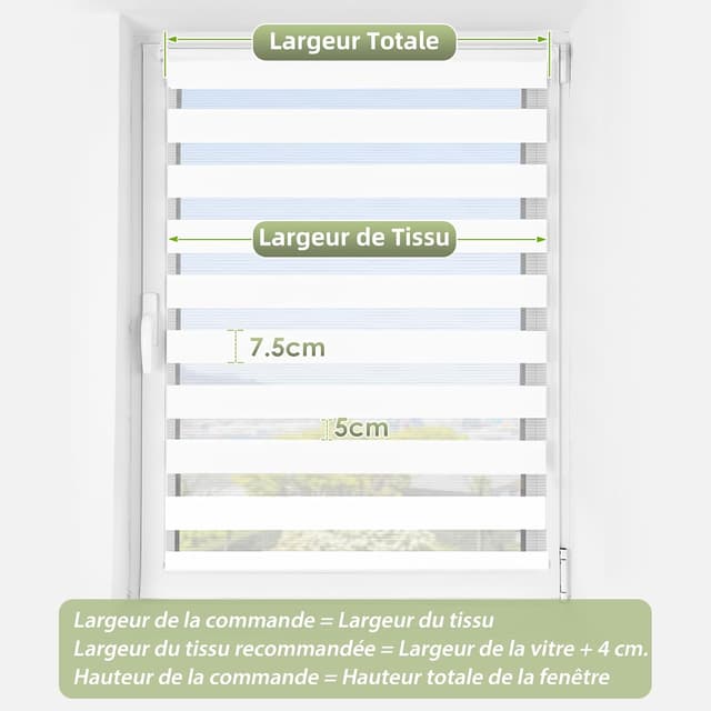 Thumbnail 4 de HOMEDEMO Store enrouleur jour nuit sans perçage 40×150 cm 🪟