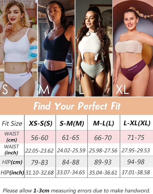 Detalle de FINETOO 6er-Pack String Tangas für Damen mit Bauchkontrolle – hoher Bund, atmungsaktiv & weich (S–XL)