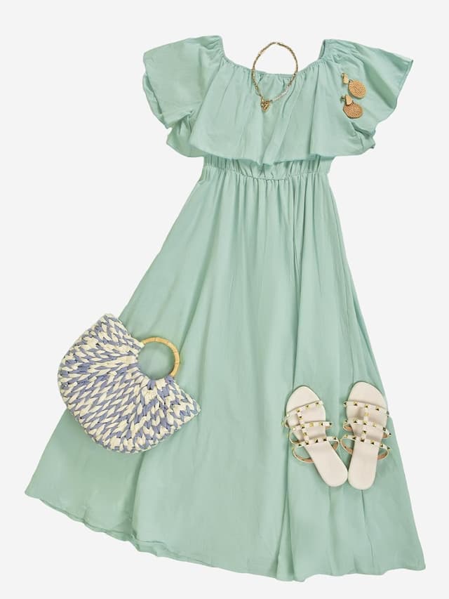 Thumbnail 6 de CUPSHE Abito A forma maxi tropicale