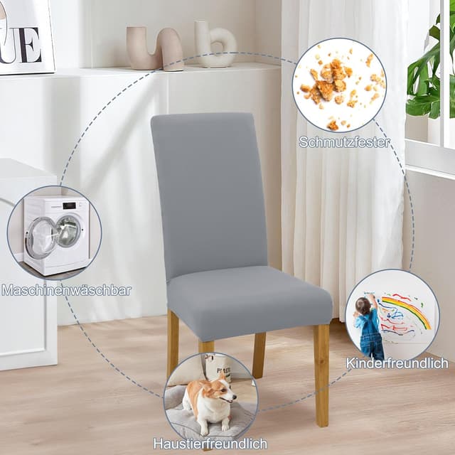 Thumbnail 5 de SUKAIKEQA funda elástica universal para sillas Gris