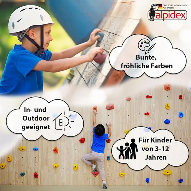 Thumbnail 4 de ALPIDEX Kinder Klettergriffe bunt 30 Stück