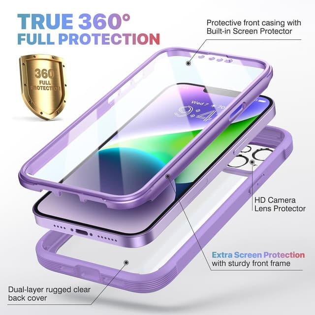 Thumbnail 1 de Diaclara iPhone 14 6.1-inch Full-Body Case with Screen Protector