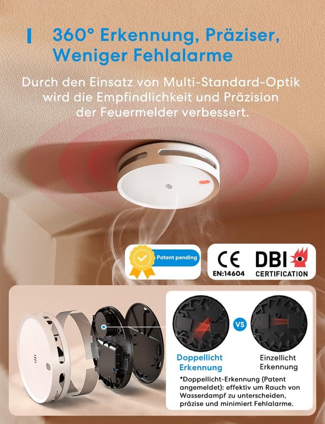 Detalle 2 de Meross Matter Rauchmelder 3er Set