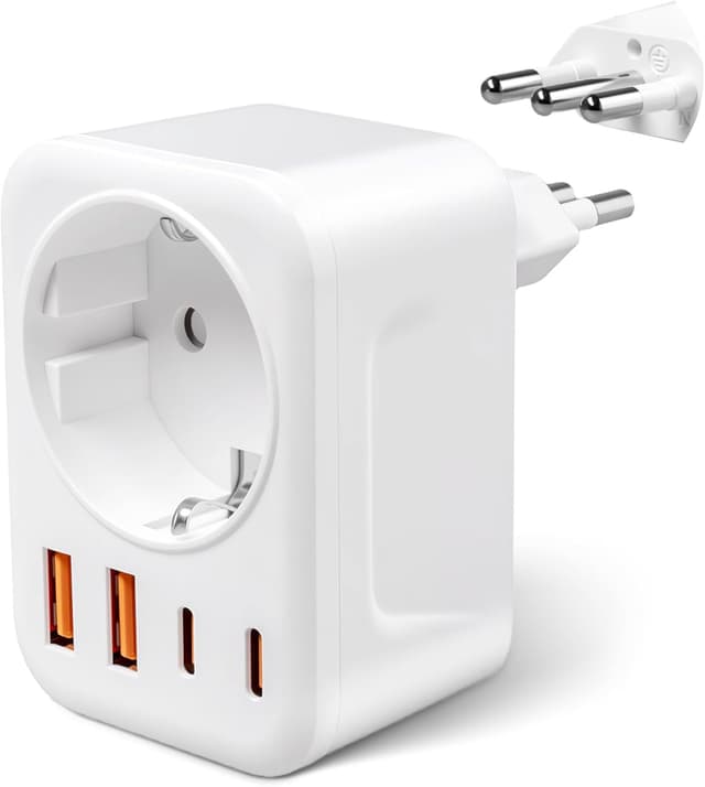 Detalle de Adaptador Enchufe Italiano 5 en 1