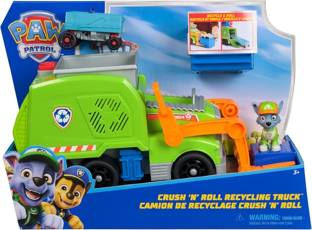 Detalle 2 de Camión de Reciclaje Patrulla Canina con Figura Rocky 🚛