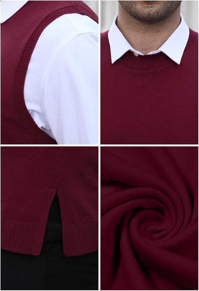 Detalle 2 de KUYIGO Herren Strickweste mit Rundhals