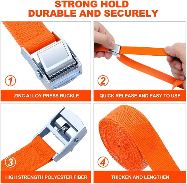 Detalle 1 de URAQT Cinchas de Amarre 180 kg 4 ud