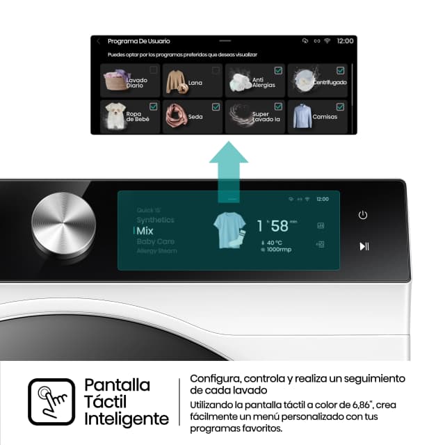 Thumbnail 4 de Hisense Serie 7S- WF7S1247BW lavadora 12 kg 🧺