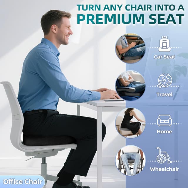 Detalle de Ecosafeter Memory Foam Seat Cushion with 3D Comfort