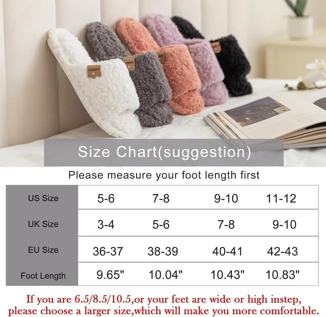 Detalle de GOEWY Damen-Hausschuhe mit Memory Foam – offene Fersen Pantoffeln mit rutschfester Sohle