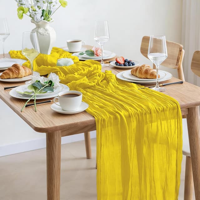 Thumbnail 5 de Foatcox Chemin de Table Jaune Mimosa 300 x 90 cm